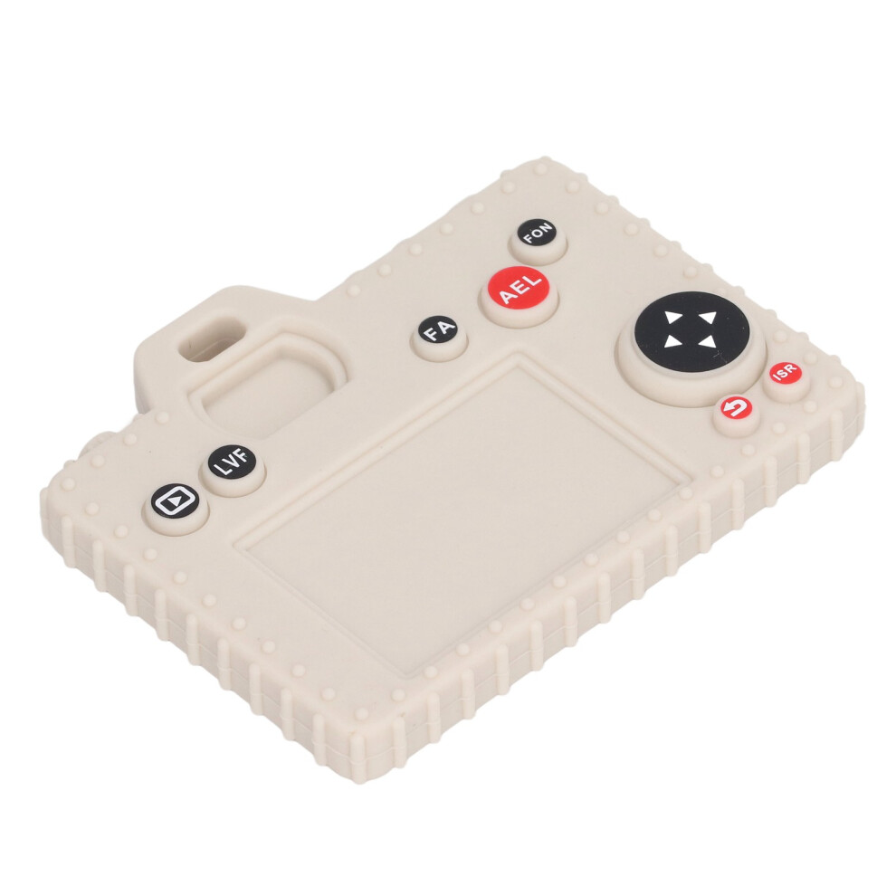 Camera-Shape Silicone Teether Dishwasher Safe Beige