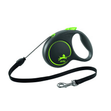 (5m, Black/Green) Flexi Logo Retractable Dog Lead