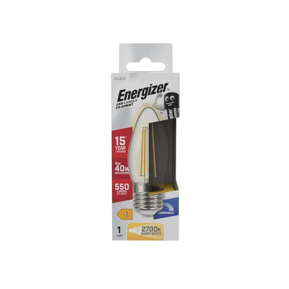 Energizer Es/E27 Led Candle Bulb White/Light