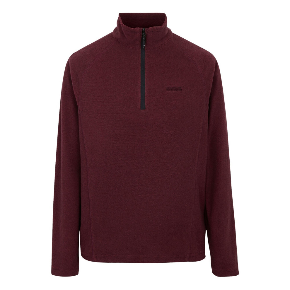 Regatta (S, Dark Maroon/Black) Great Outdoors Mens Montes Funnel Neck Fleece Jumper Black