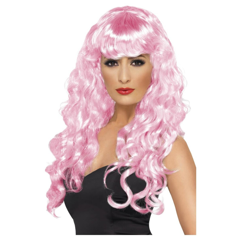 Smiffys (One Size, Pink) Womens/Ladies Siren Wig