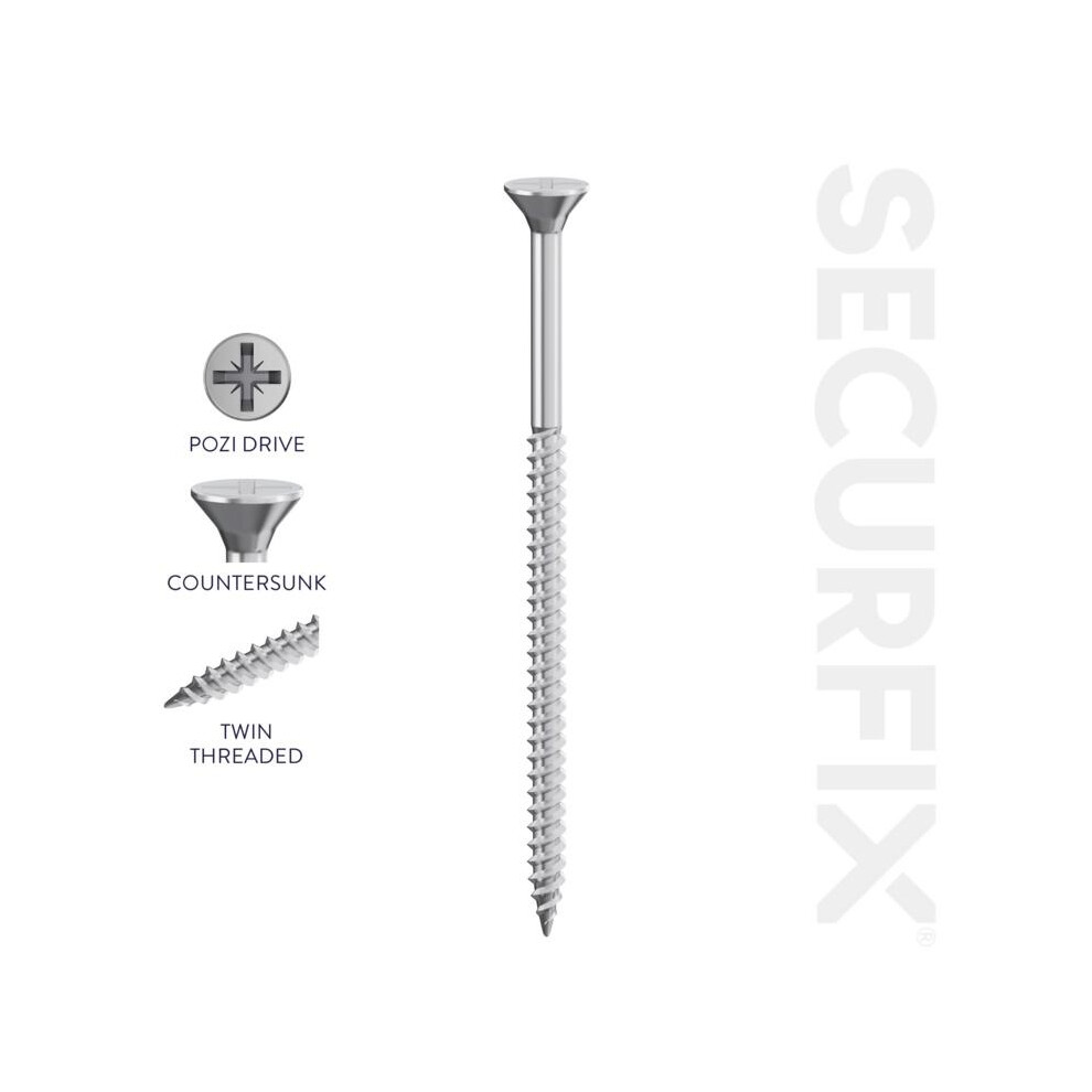 Securfix Twin Thread Countersunk Screws (Pack Of 100) 5063527022707