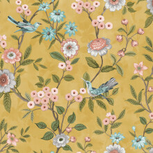 (One Size, Yellow) Fine Decor Eleanor Floral Wallpaper