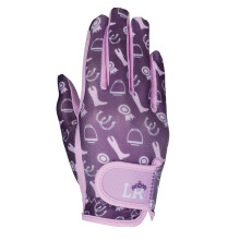 (L, Purple/Lilac) Little Rider Childrens/Kids Giddy Up Gymkhana Riding Gloves