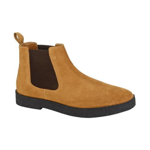(12 UK, Tan) Roamers Mens Plain Suede Ankle Boots