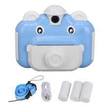 Interactive Instant Print Camera for Kids, 2.4Inch Screen1080P Video Digital Zoom Flash Time Lapse Photography Filter Frames MP3with Durable Shell