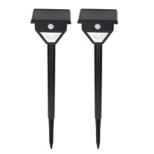 Luces solares para exteriores con sensor de movimiento, luces LED brillantes, alimentadas por energía solar, resistentes al agua, altura ajustable,