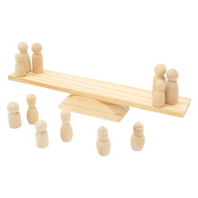 Wooden Balance Counting Toy with 8 Colors Pigment for Kids - 25x4cm