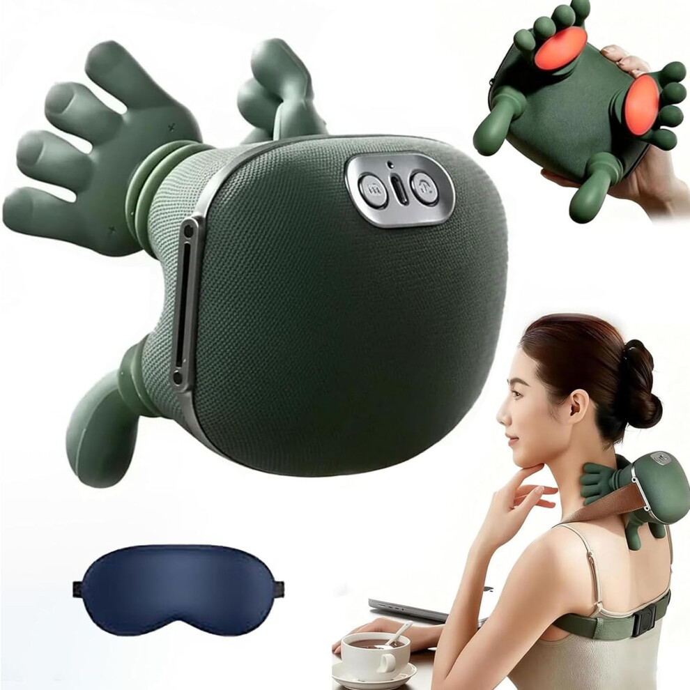 Neck and Shoulder Massager with Heat, 4D Shiatsu Kneading, Wireless Rechargeable for Back Pain Relief