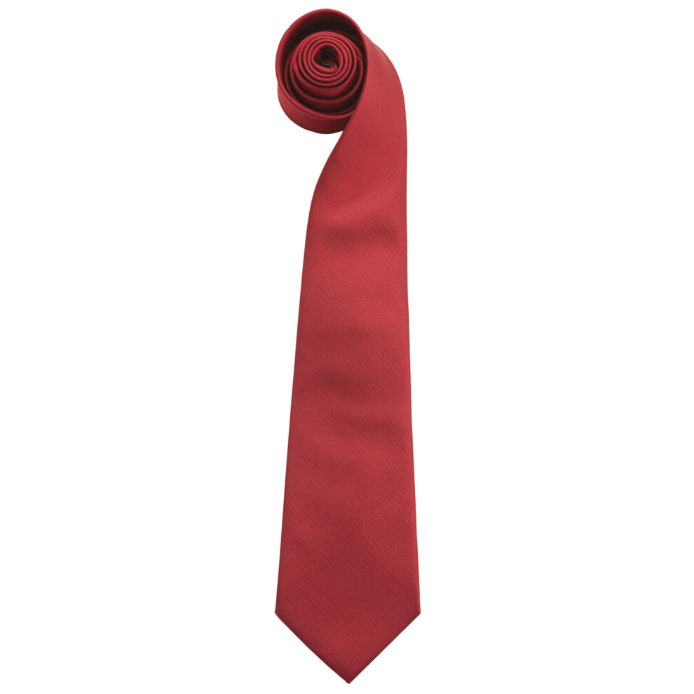 Premier (One Size, Red) Mens “Colours” Plain Fashion / Business Tie
