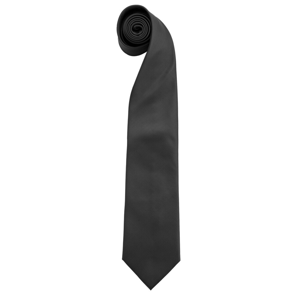 Premier (One Size, Black) Mens “Colours” Plain Fashion / Business Tie