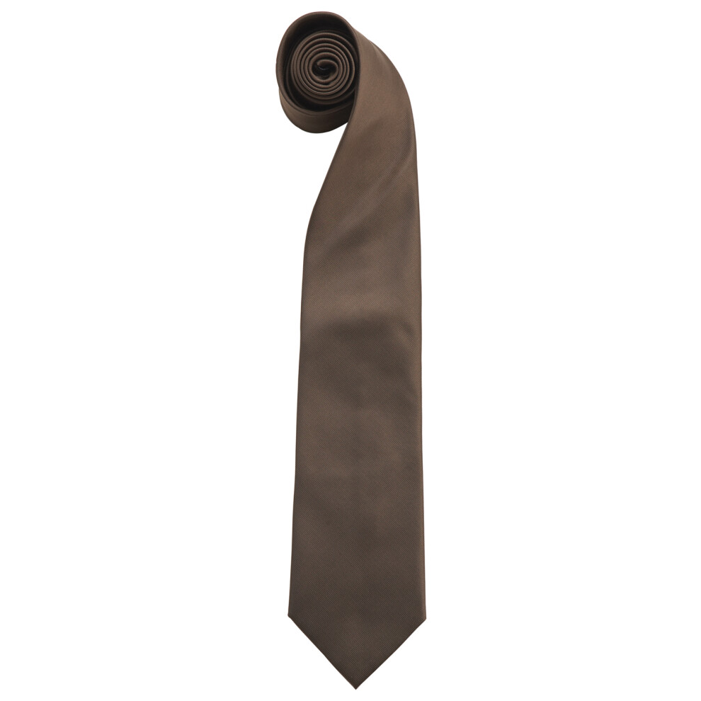 Premier (One Size, Brown) Mens “Colours” Plain Fashion / Business Tie