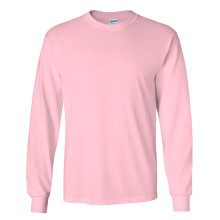 (3XL, Light Pink) Gildan Mens Plain Crew Neck Ultra Cotton Long Sleeve T-Shirt