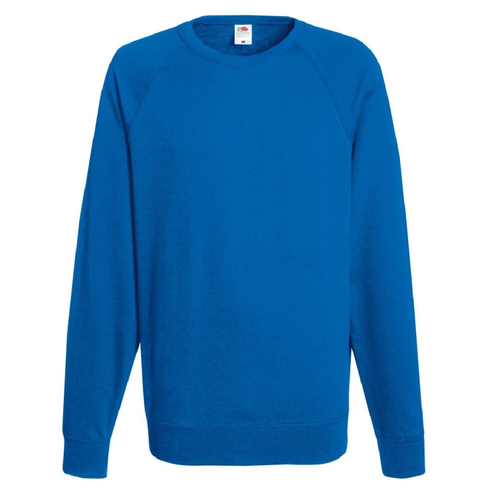 (M, Royal) Fruit Of The Loom Mens Lightweight Raglan Sweatshirt (240 GSM)