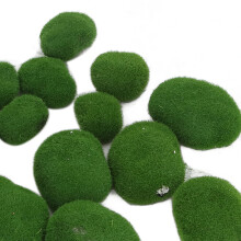 18 Faux Moss Rocks Decorative Green