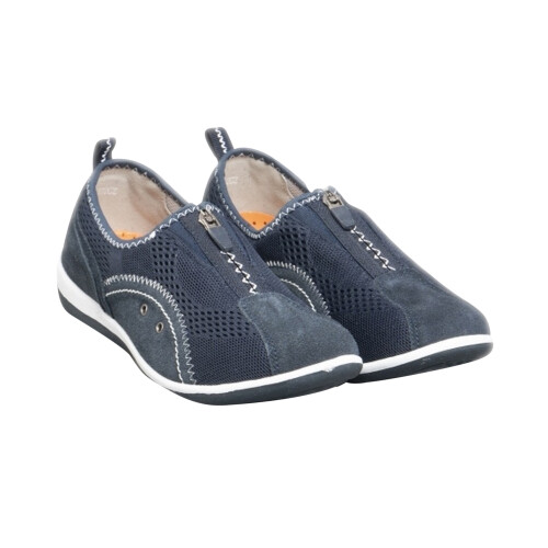 (6 UK, Navy) Boulevard Womens/Ladies Zip Elastic Gusset Leisure Shoes