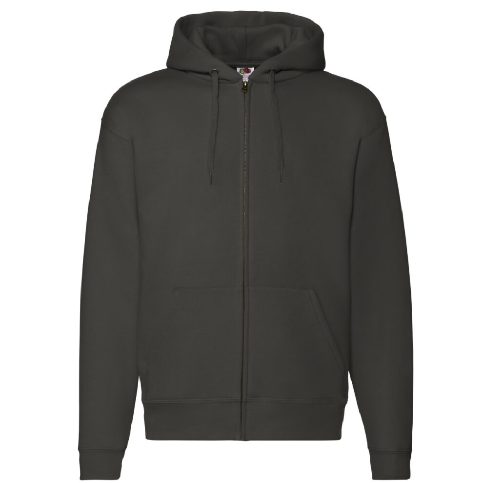 (M, Charcoal) Fruit Of The Loom Mens Zip Through Hooded Sweatshirt / Hoodie