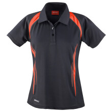 (XL, Black/Red) Spiro Womens/Ladies Sports Team Spirit Performance Polo Shirt