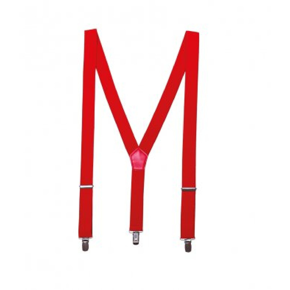 (One Size, Red) Premier Mens Clip On Braces