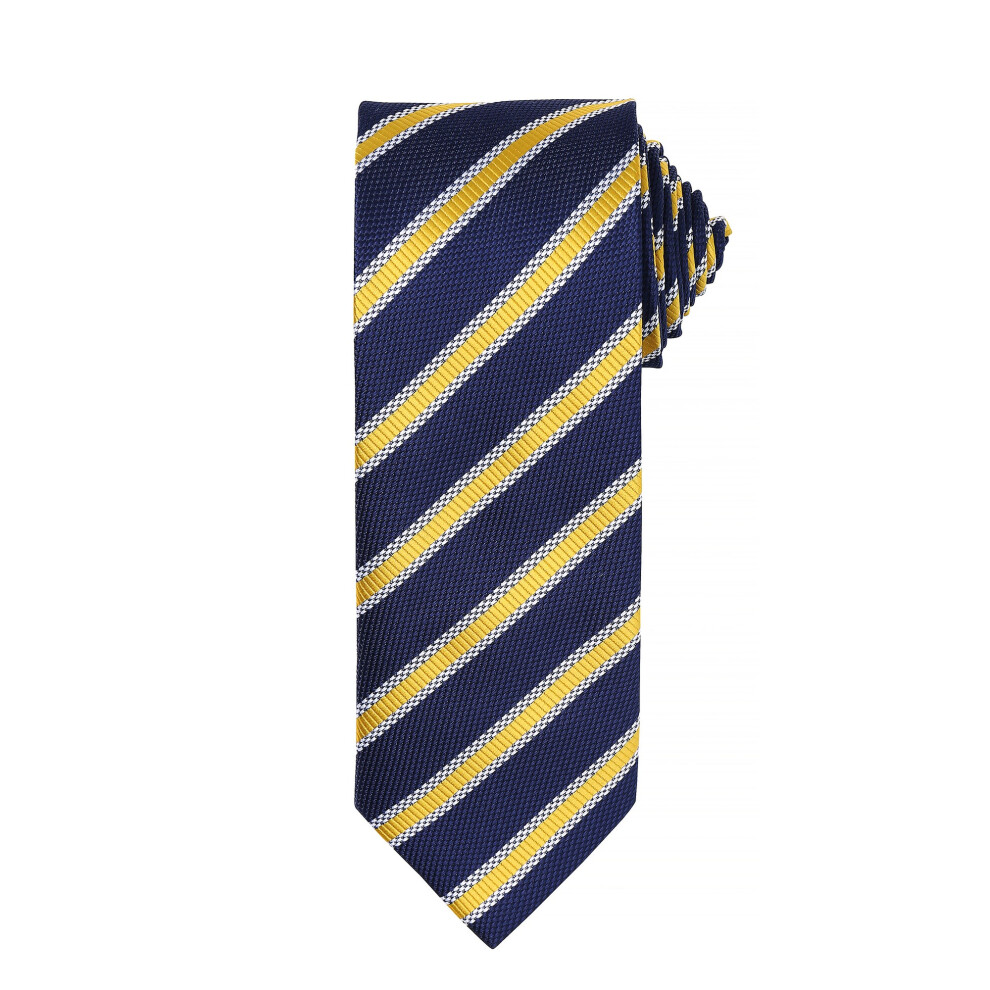 Premier Men's Navy Waffle Stripe Formal Business Tie Pack Of 2 In - Image 2