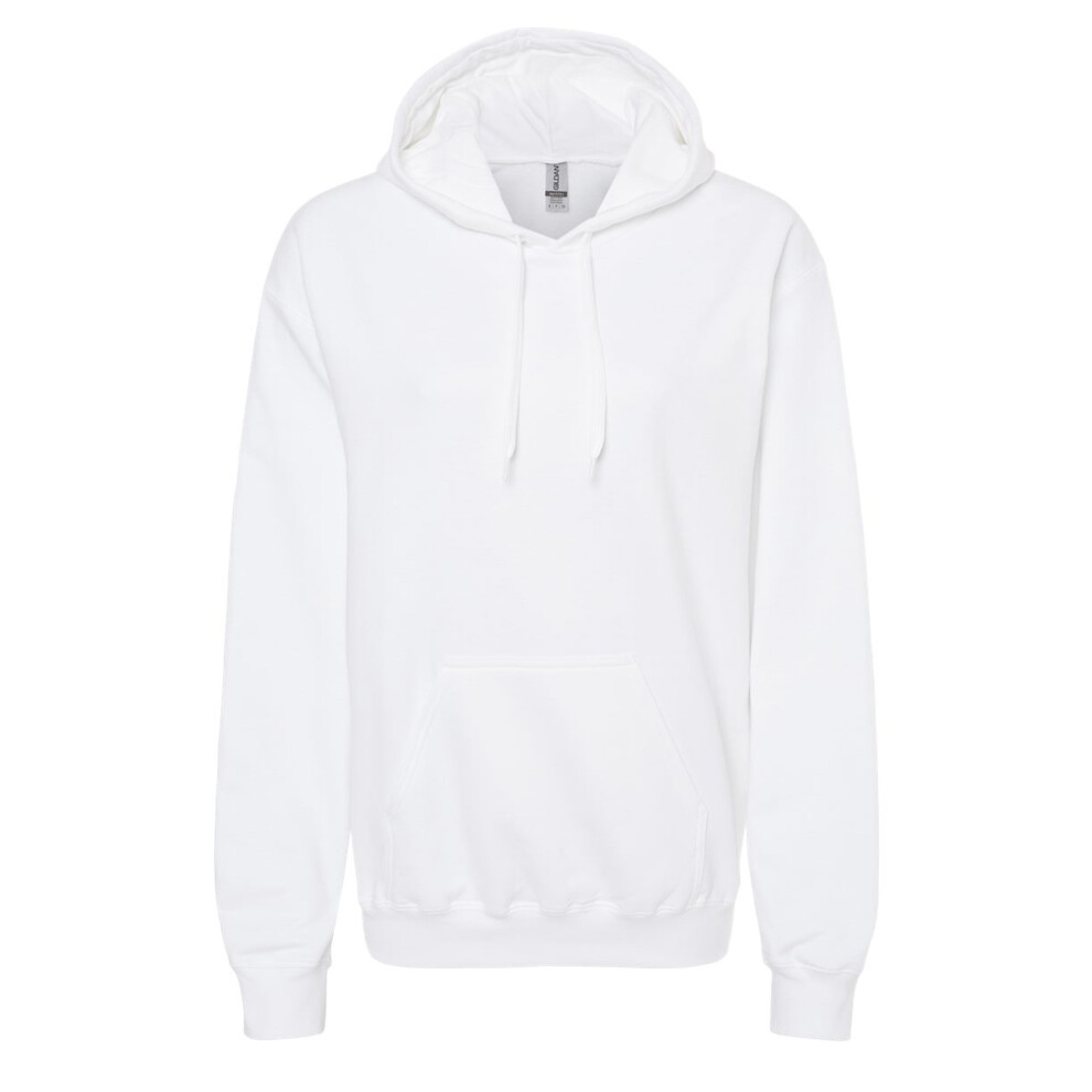 Gildan (4Xl, ) Unisex Adult Softstyle Fleece Midweight Hoodie White