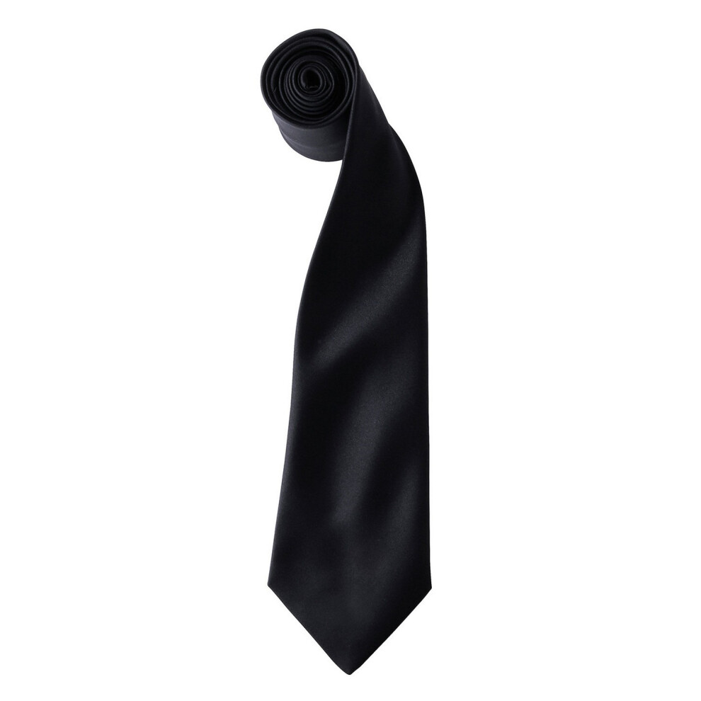 Premier (One Size, Black) Unisex Adult Colours Satin Tie