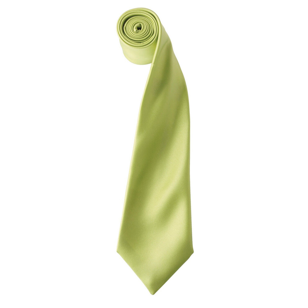 Premier (One Size, Lime) Unisex Adult Colours Satin Tie