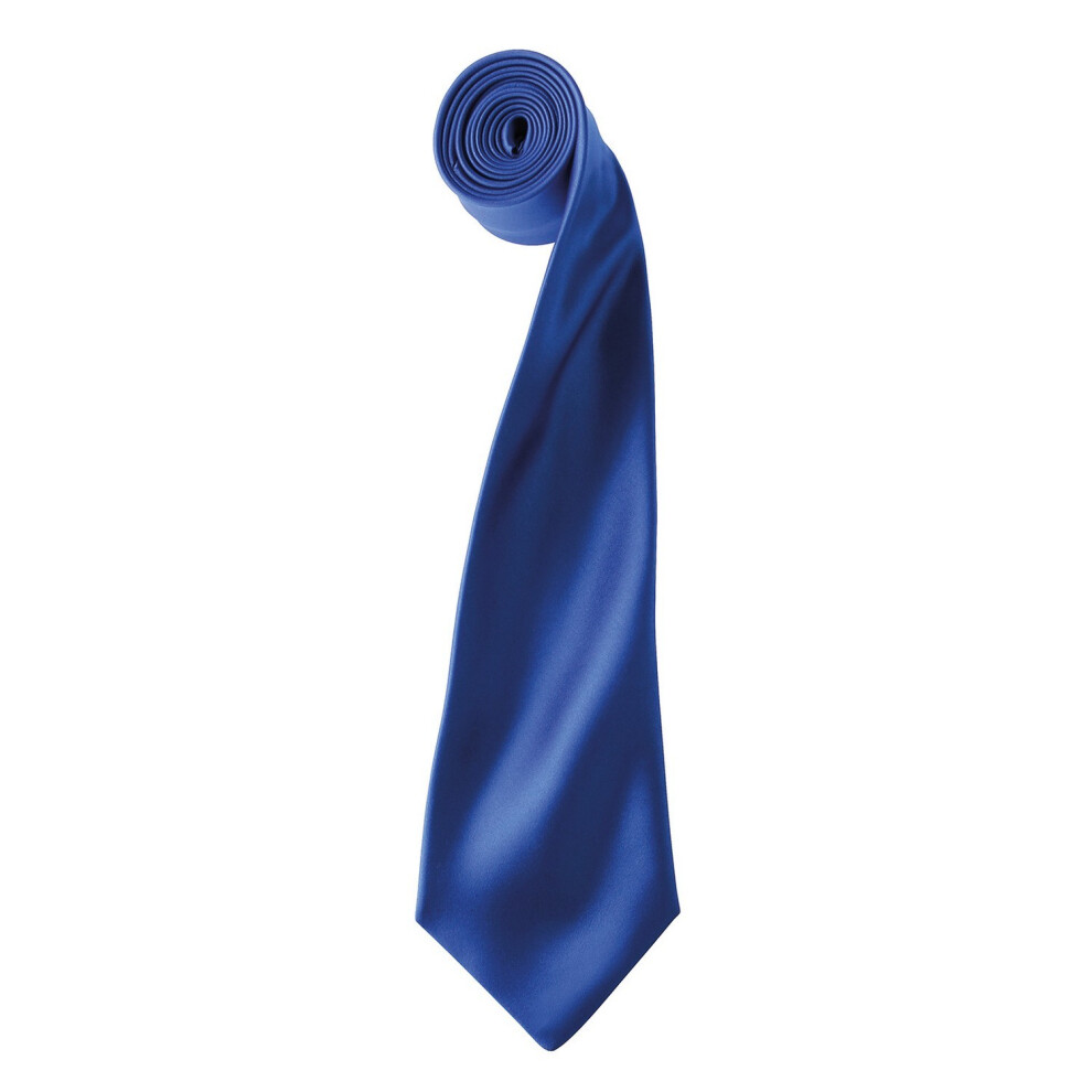 Premier Unisex Blue Adult Colours Satin Tie - Royal - Royal - One Size - Image 3