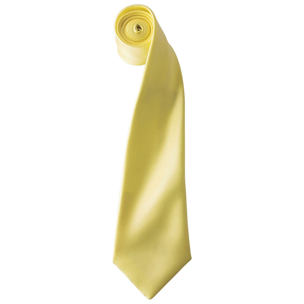 Premier (One Size, Lemon) Unisex Adult Colours Satin Tie