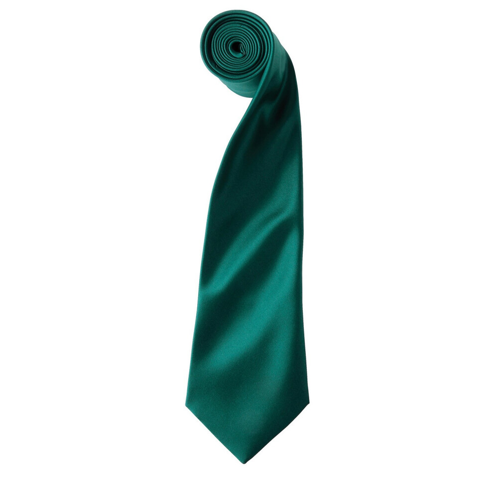 Premier Unisex Green Adult Colours Satin Tie - Bottle - Bottle - One Size - Image 3