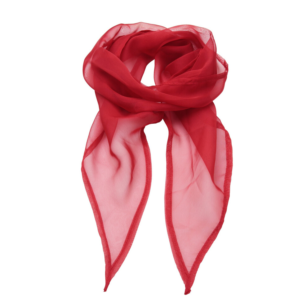 Premier (One Size, ) Ladies/Womens Work Chiffon Formal Scarf Red