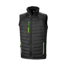 (4XL, Black/Lime Green) Result Mens Black Compass Padded Soft Shell Gilet