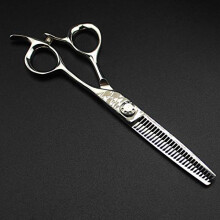 Professional Hair Cutting Scissors Set, 6 Inch Damascus Steel Barber Shears with Ergonomic Offset Handle