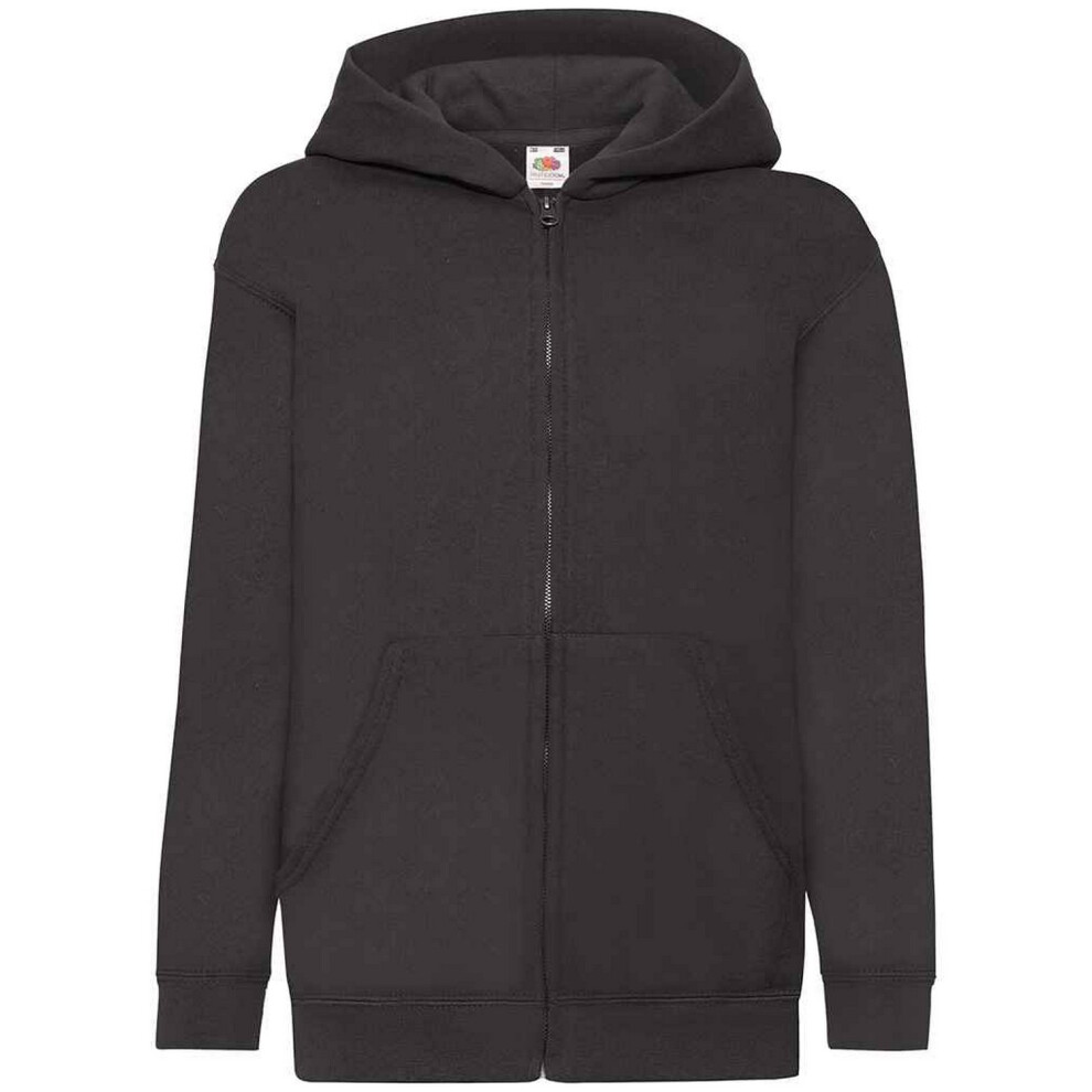 Fruit Of The Loom (12-13 Years, Black) Childrens/Kids Hooded Sweatshirt