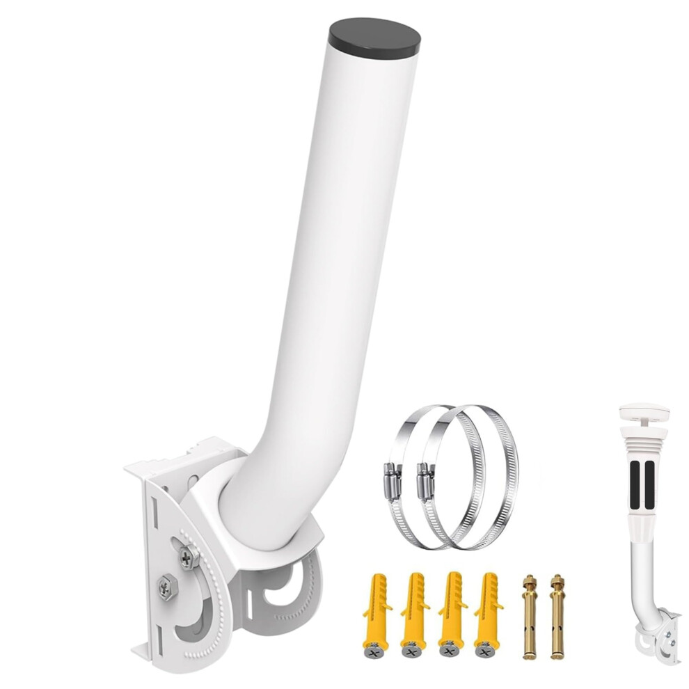 Universal Jpole Antenna Mount With 160 Tilt Adjustment, Weatherresistant Wall Bracket For Outdoor Wifi And Weather Station 9455672020121
