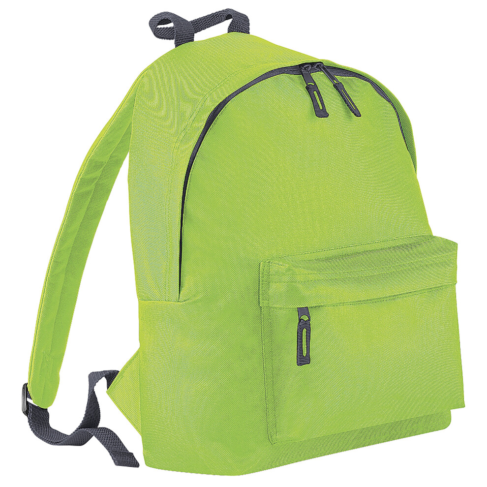 Bagbase (One Size, Lime/Graphite) Fashion Backpack / Rucksack (18 Litres) Multicoloured