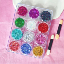 Body Glitter Gel with Holographic Shimmer, 12 Colors Face and Hair Makeup for Festival and Halloween