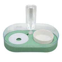 Ceramic Pet Bowl Set With Water Dispenser, No-Slip Base For Stability, Suitable For Medium And Small Dogs Cats, Bacteria Resistant Material