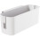 Bedside Storage Organizer with Hooks for Dorm or Bunk Beds, White Fabric Hanging Caddy 3