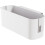Bedside Storage Organizer with Hooks for Dorm or Bunk Beds, White Fabric Hanging Caddy 4