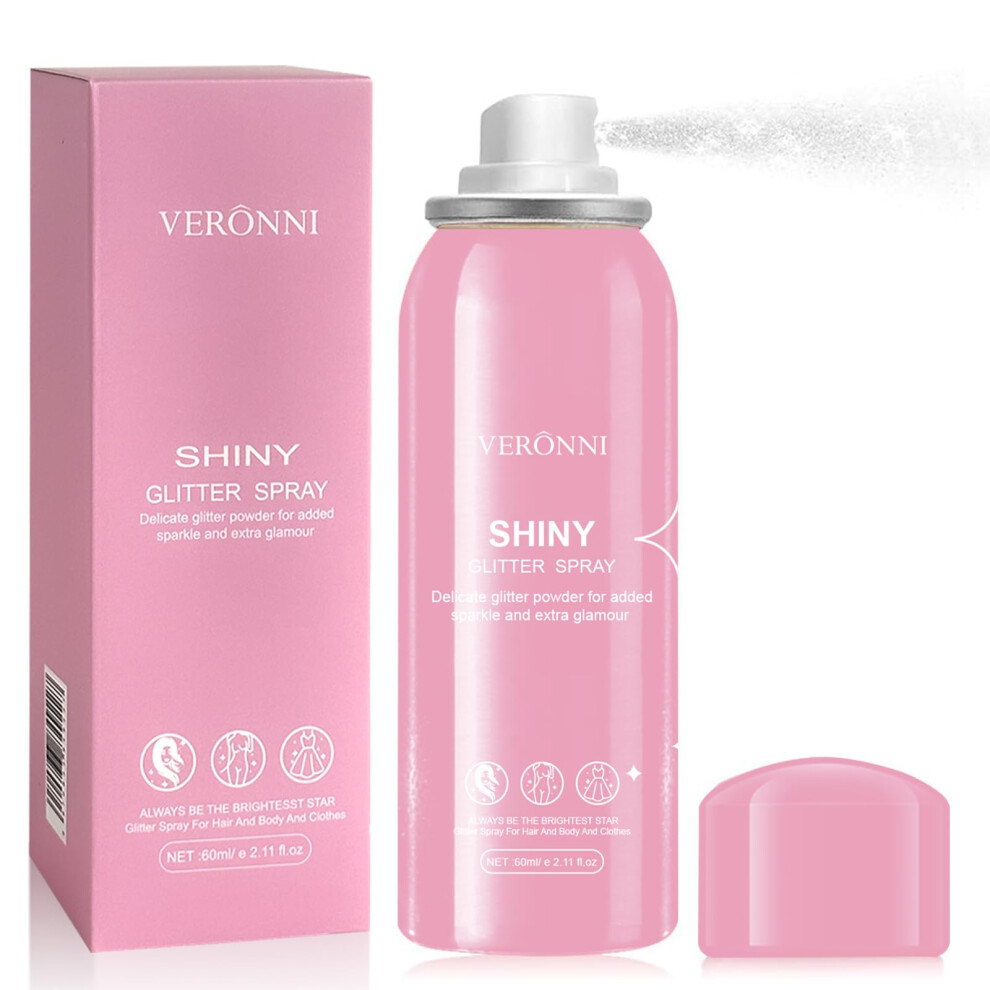 Glitter Spray for Hair and Body with LongLasting Sparkle, QuickDry Festival Shimmer