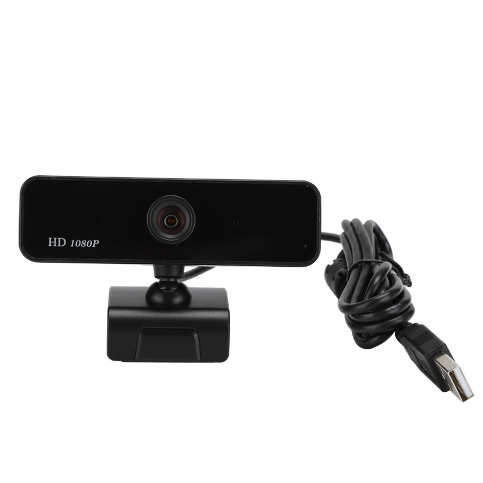 Usb Webcam For Pc With Microphone Full Hd1080p Resolution Adjustable Angle Rotatable Base Plug And Play Easy Installation Noise Reduction Crystal 9357860206853