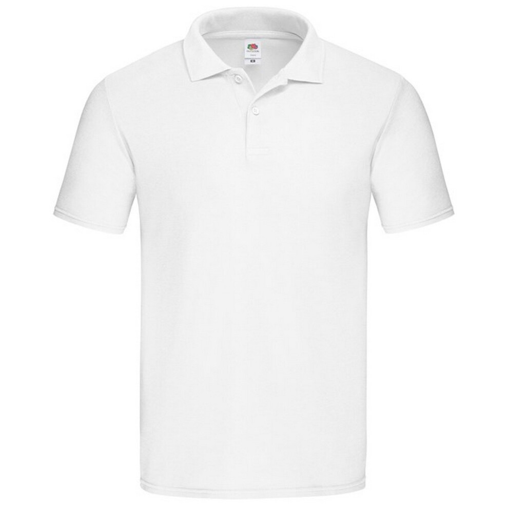 Fruit Of The Loom (M, White) Mens Original Polo Shirt