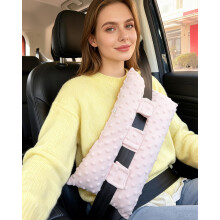 Post Surgery Seatbelt Pillow with Hot Cold Therapy Pocket for Mastectomy and Heart Surgery Recovery, Pink