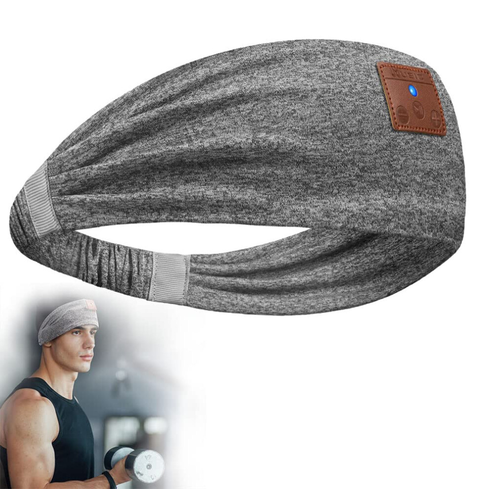 Gray Bluetooth Sleep Headphones With Eye Mask, 3In1 Wireless Headband, UltraâThin Hd Speakers,