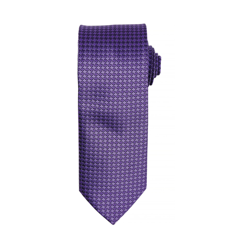 Premier Mens Puppy Tooth Formal Work Tie (Purple) - One Size - Image 2