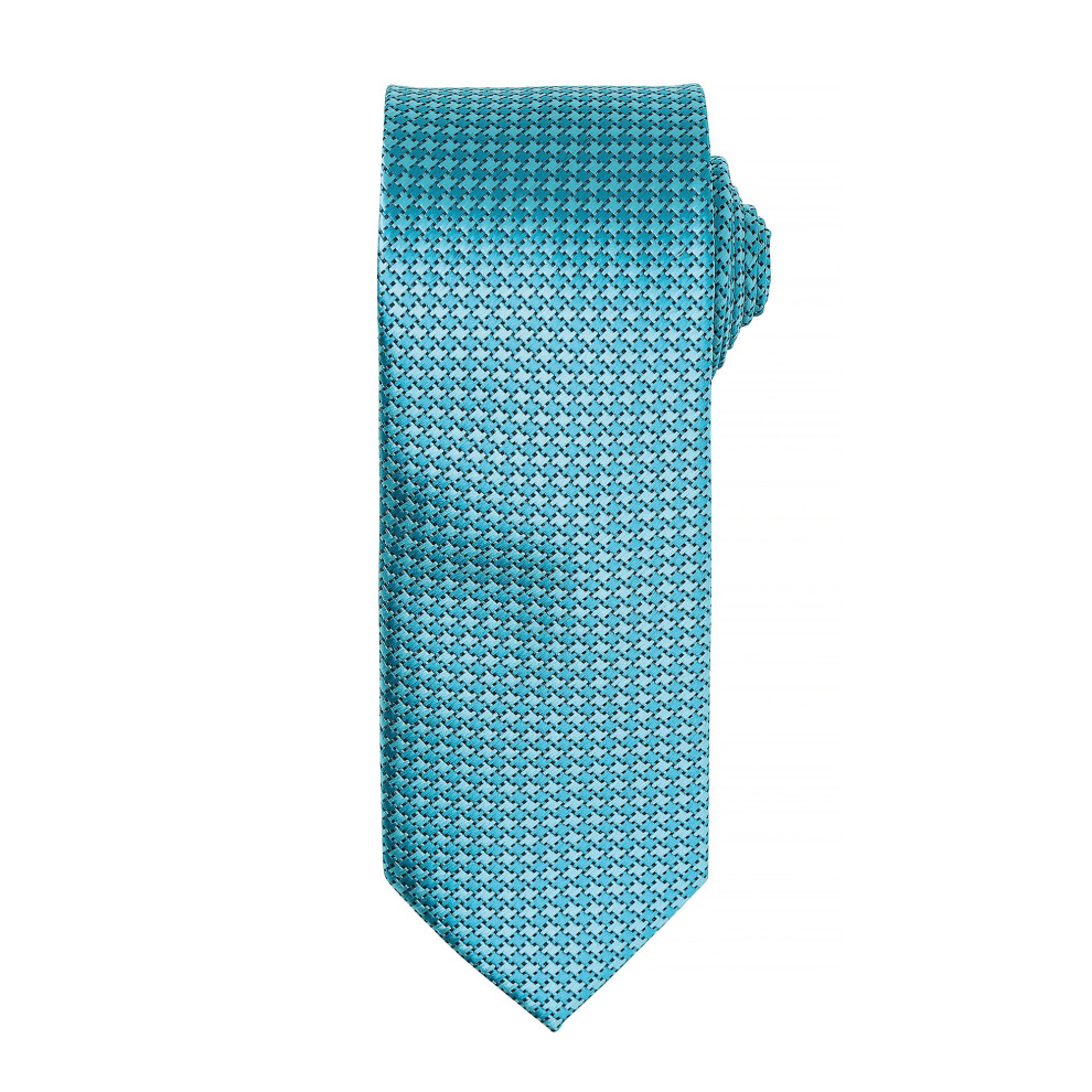 Premier Mens Puppy Tooth Formal Work Tie (Turquoise) - One Size - Image 2