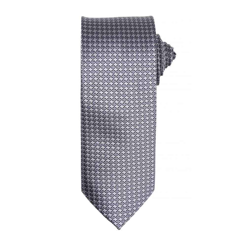Premier (One Size, Silver) Mens Puppy Tooth Formal Work Tie