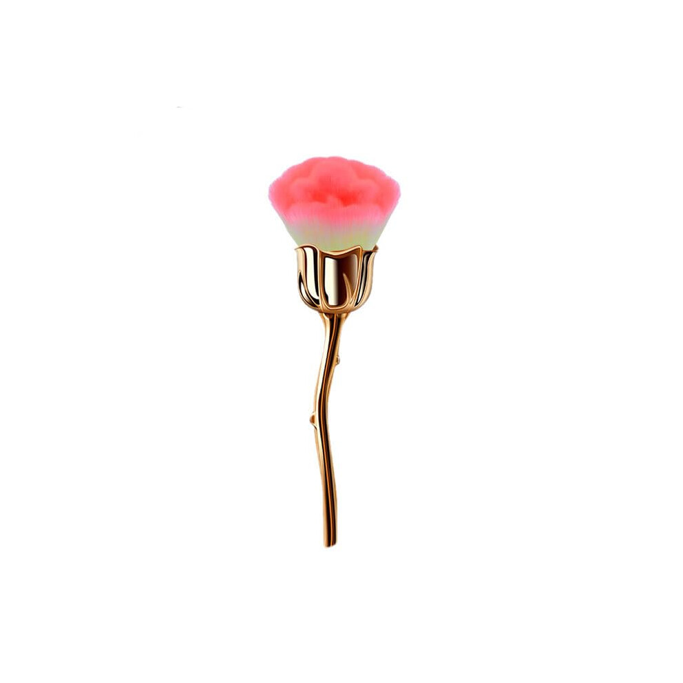 Nail Dust Brush Rose Shape Soft Nylon Bristles Acrylic Handle Manicure Dust Cleaner for Nail Art