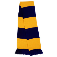 (One Size, Navy/Gold) Result Mens Heavy Knit Thermal Winter Scarf